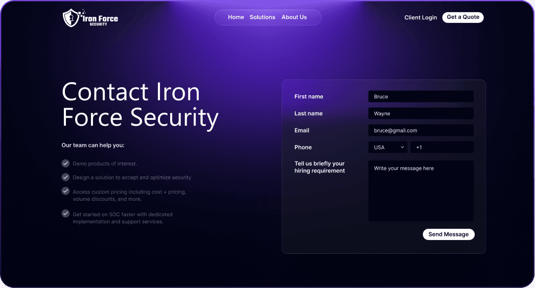 Iron Force Security selected interface screen 1